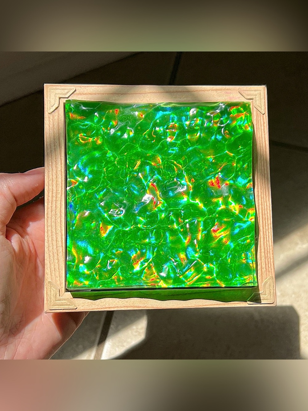 Lime Green Holographic Aqua Art